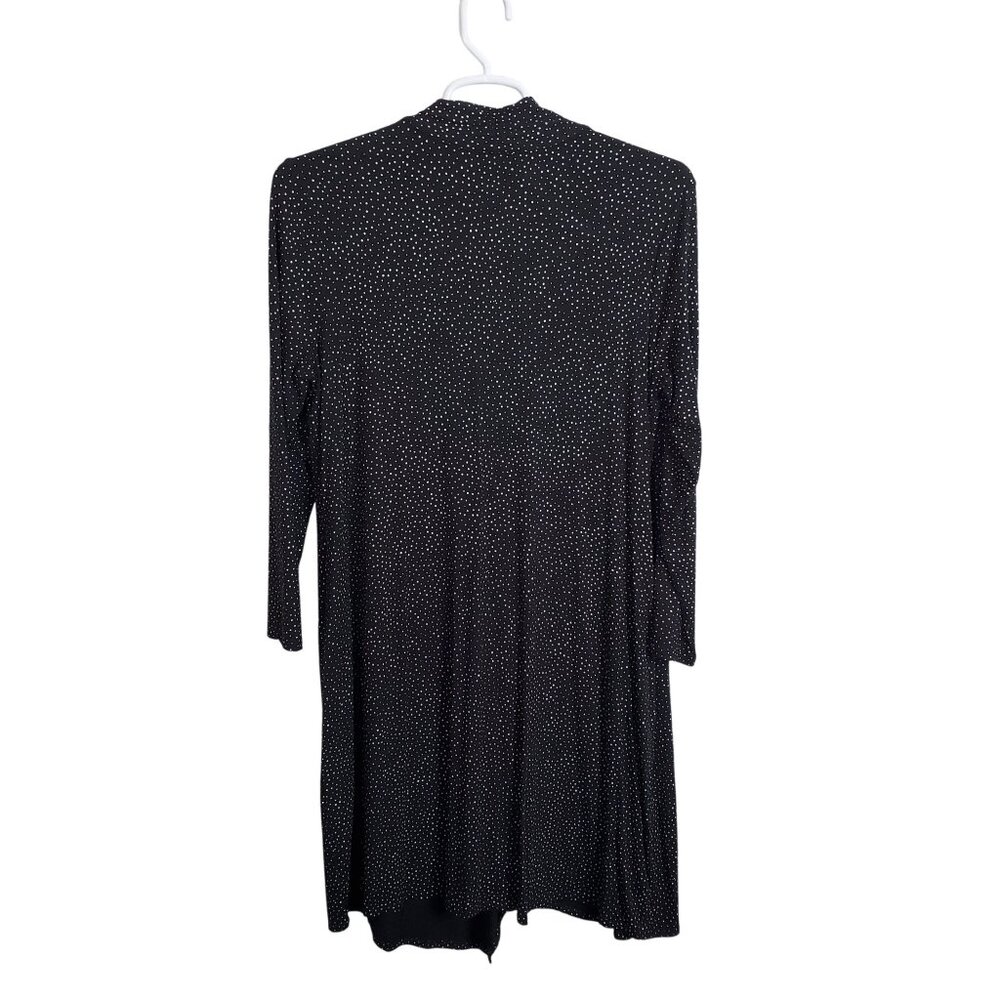 J Jill Wearever Size 1X Dress Micro Polka Dot Long Sleeve Light Knit Mock Wrap - Picture 3 of 10